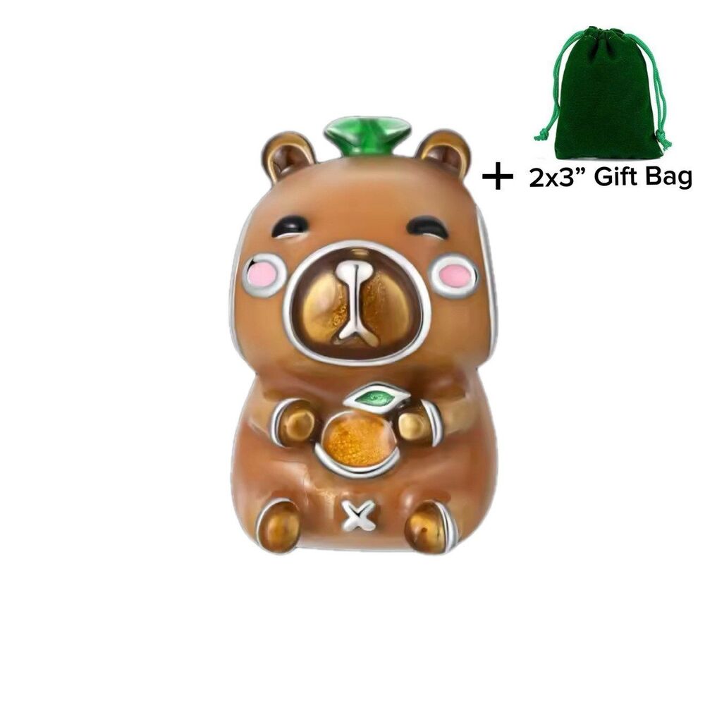 Brown Capybara Bead Charm | 925 Silver | Brand New